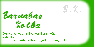 barnabas kolba business card