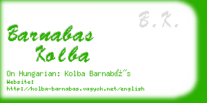 barnabas kolba business card